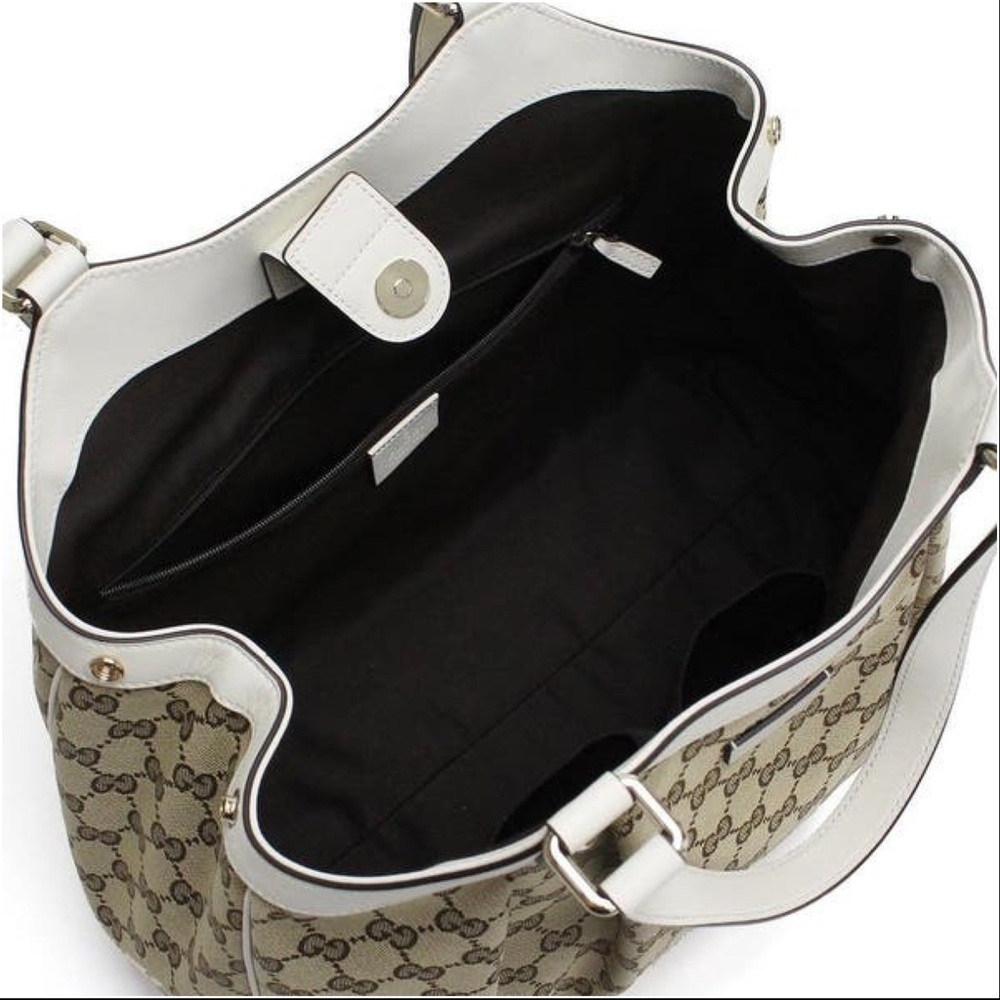 Gucci Handbag Supreme Gg Canvas Ebony White Tote - Picture 7 of 15